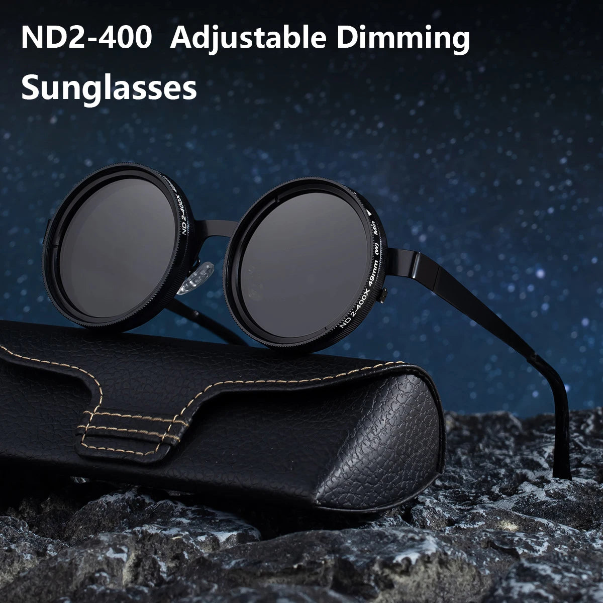 ND2-400 Adjustable Dimming Polarized Sunglasses for Men and Women - 9 Levels of ND Filter for Fishing and Driving